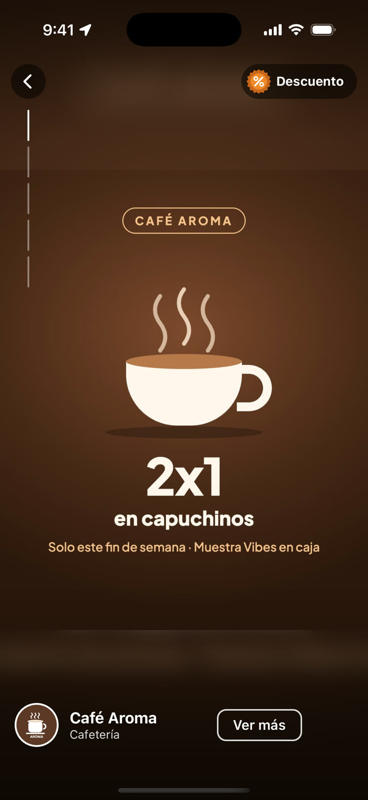 Reel de un negocio con su descuento